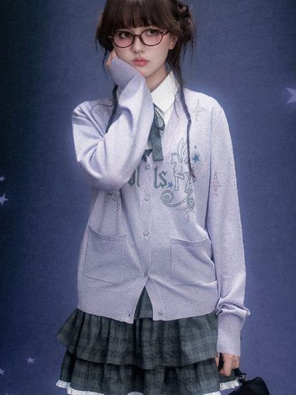 Galaxy Light Purple Star Cardigan【s0000015755】