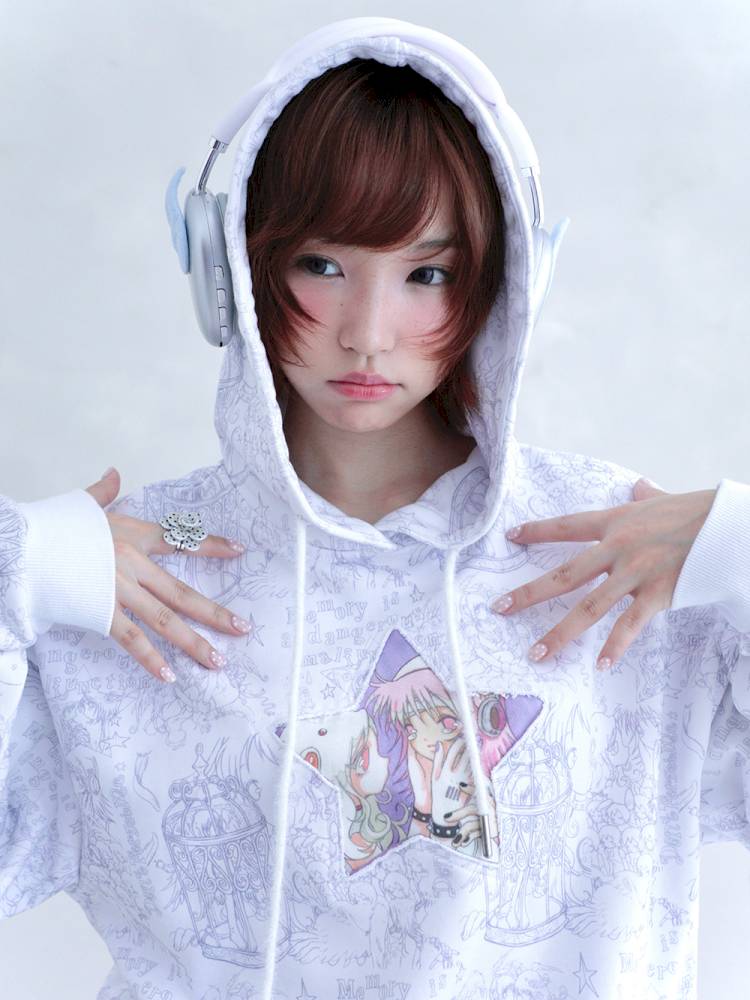 Star-Print Hoodie【s0000014438】