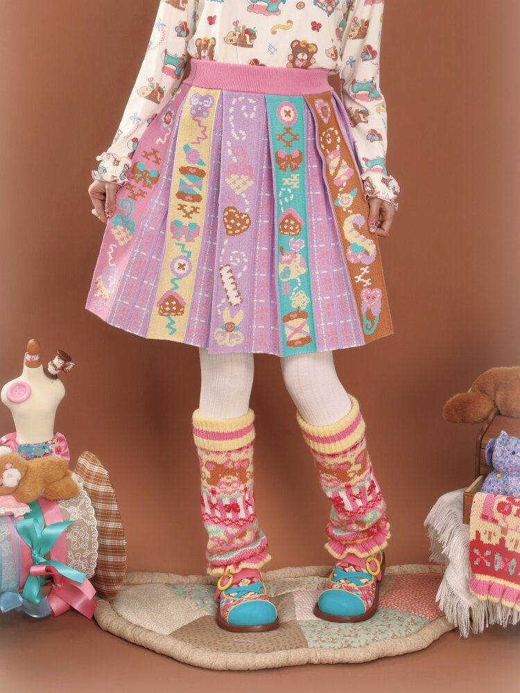 Pink Purple Plaid Pleated Skirt【s0000015584】