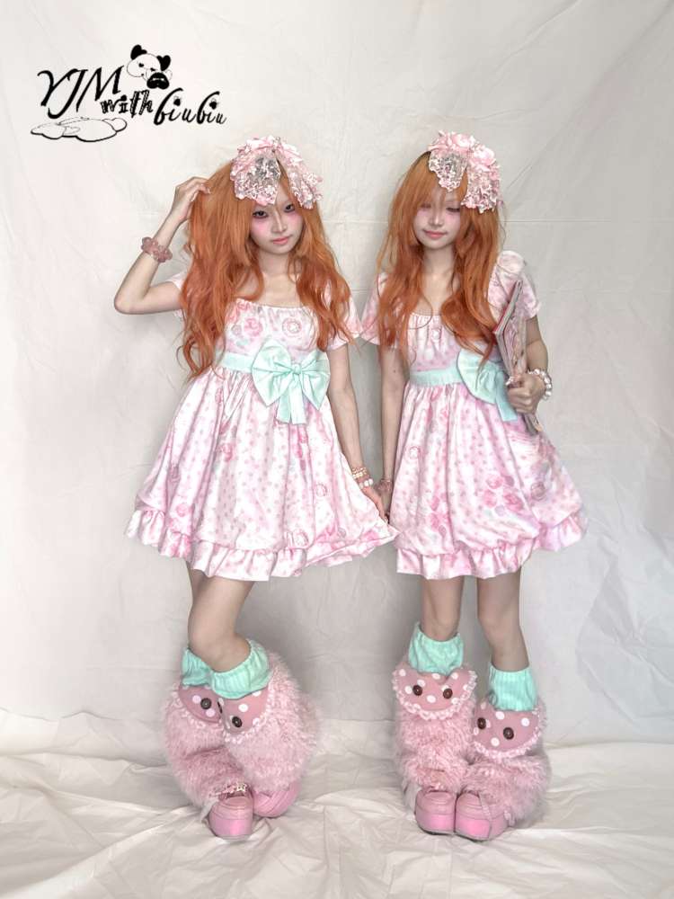 Mint Flower Chiffon Floral Dress【s0000015206】