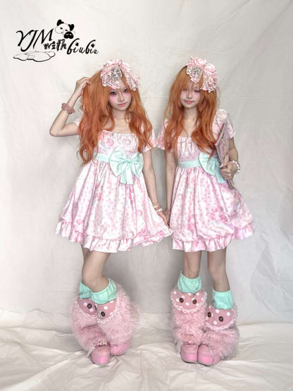 Mint Flower Chiffon Floral Dress【s0000015206】
