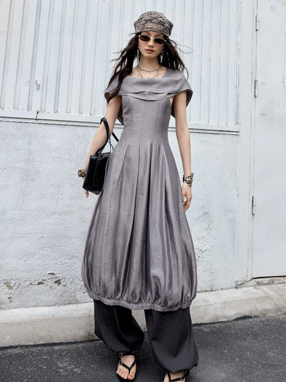 Modern Retro Glossy Balloon Dress【s0000016869】