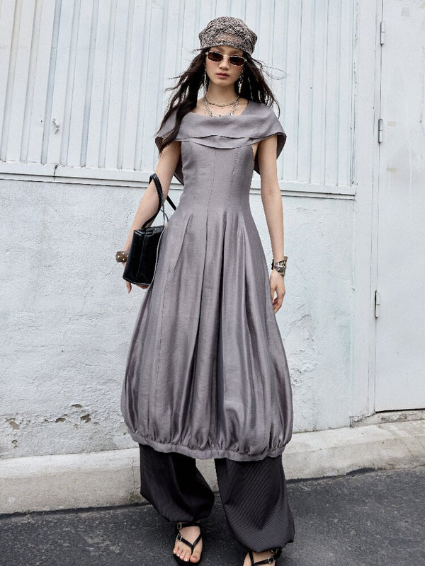 Modern Retro Glossy Balloon Dress【s0000016869】