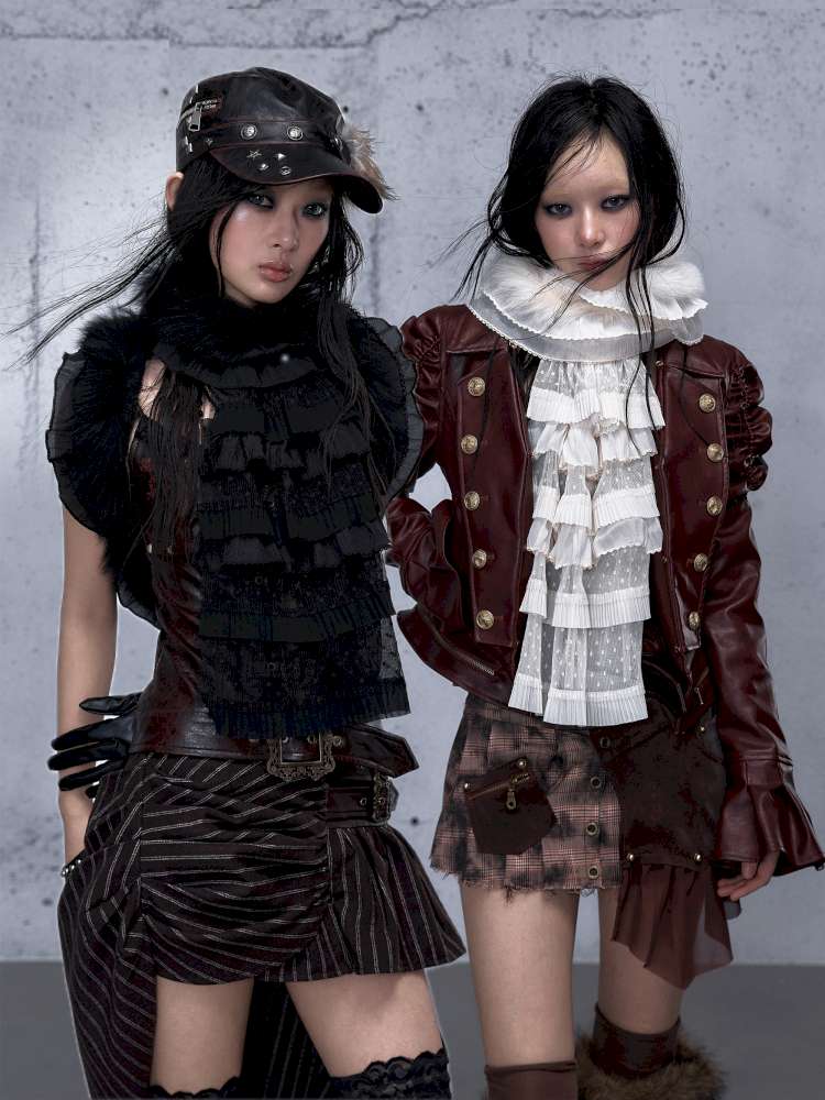 Court Lace Layering Furry Scarf【s0000014932】