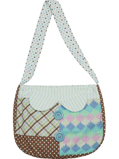 Two-Color Print Cute Quilted Cotton Bag【s0000014853】