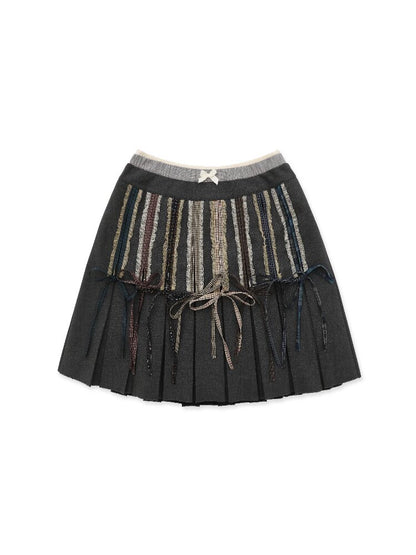 Fake Plaid Lace Pleated Skirt【s0000016088】