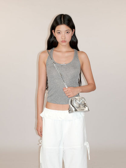 Lace bow casual lazy camisole undershirt【s0000013437】