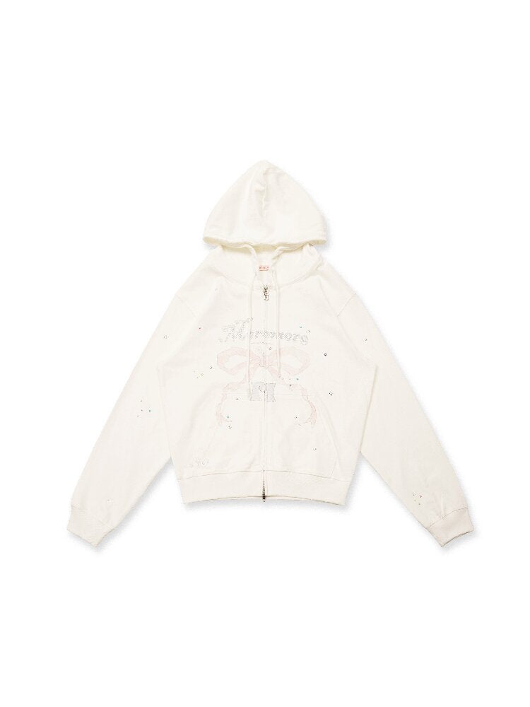 Bow Print Diamond Sweat Cardigan【s0000016420】