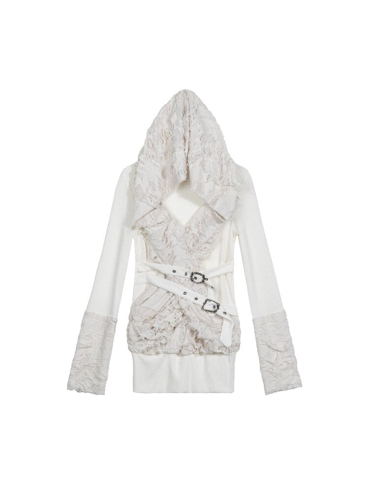 Ripped Hooded Knit【s0000015956】