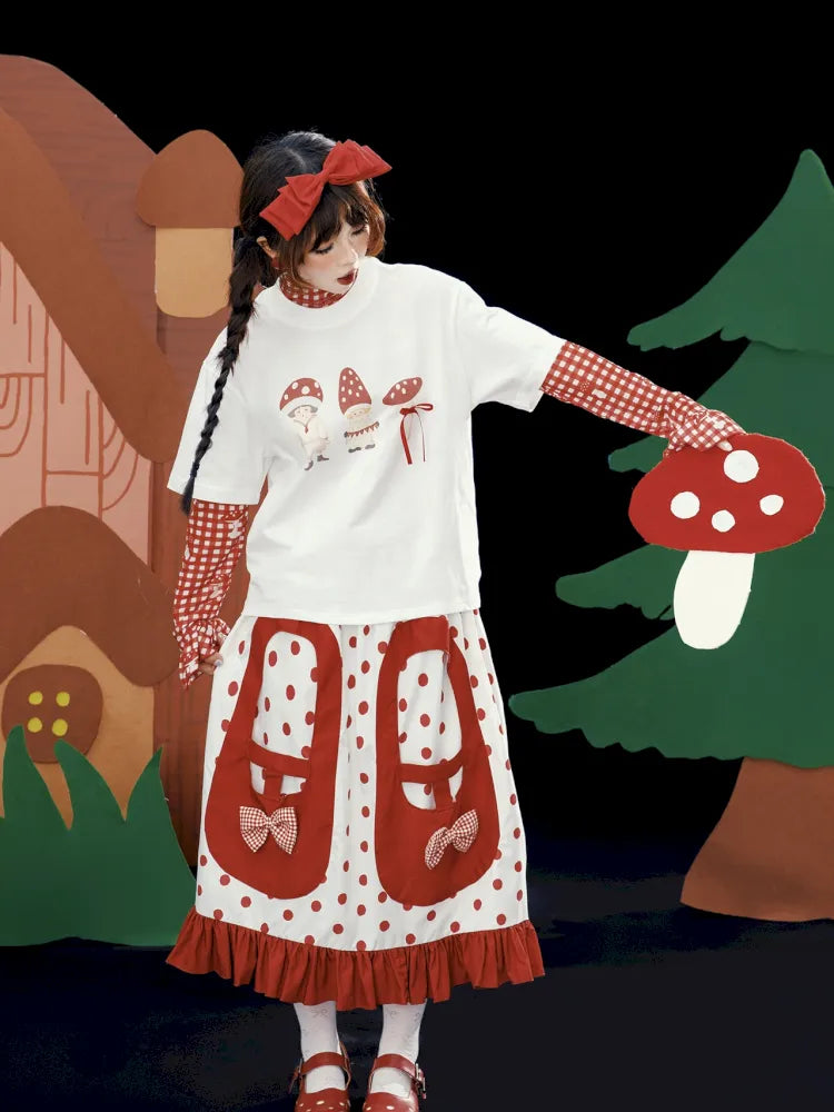 Bow Tie Versatile White Short-Sleeve T-Shirt【s0000013931】