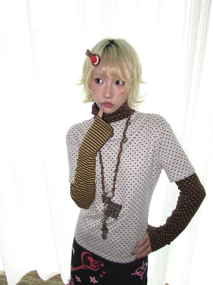 Old Polka Dot Stripe Turtle Top【s0000018671】