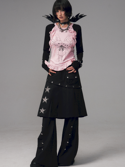 Two-Piece Pleated Skirt-Pants【s0000014456】