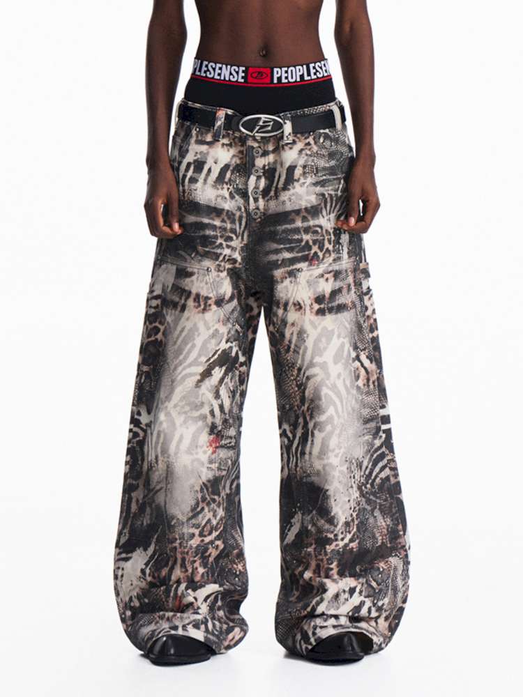 Ombre Zebra Print Rebuilt Jeans【s0000015182】