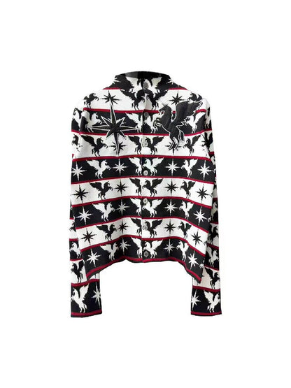 Stand Collar Knitted Cardigan Sweater【s0000018195】