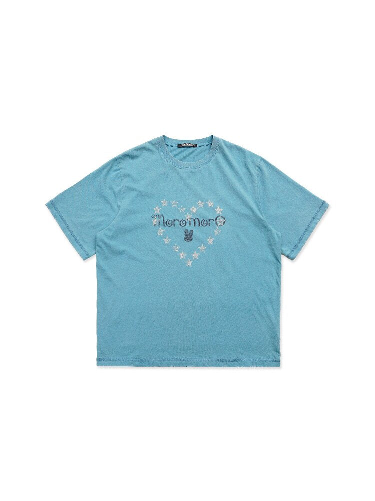 Love Star Glitter Distressed Tee【s0000016434】