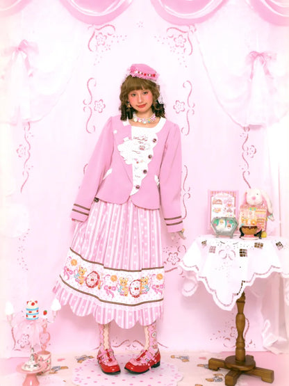 Floral Print Elastic Waist Skirt【s0000014161】