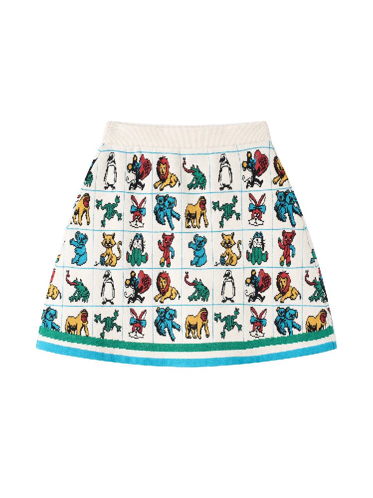 Colorful Animal Knit A-Line Skirt【s0000019254】