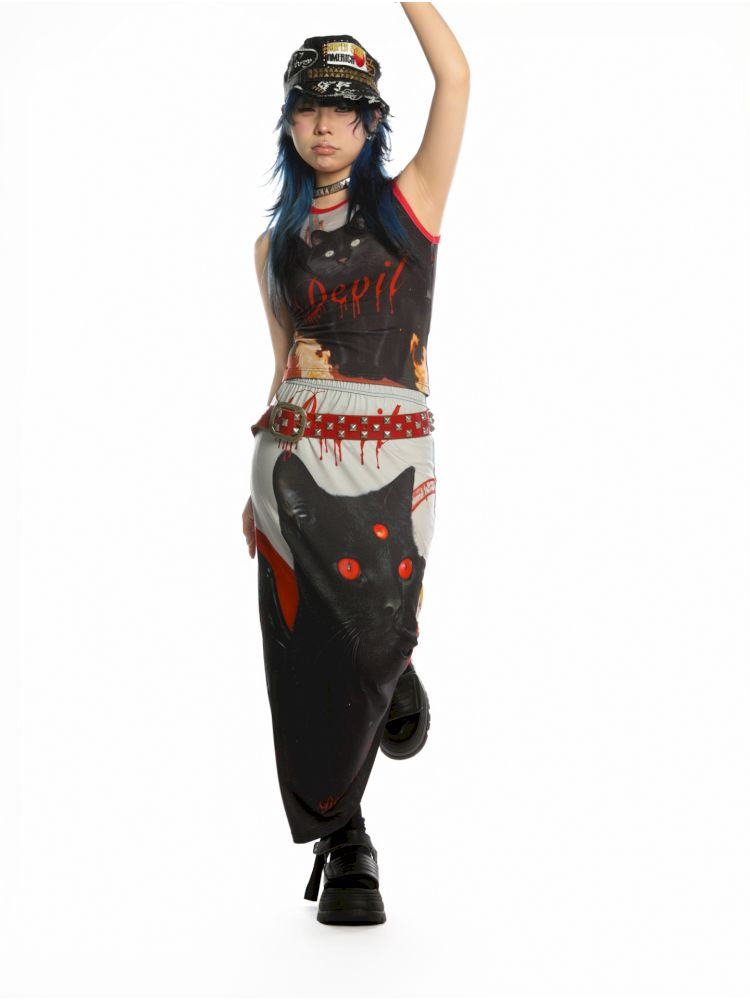 Y2K Stretch Casual Halter Long Skirt【s0000013521】