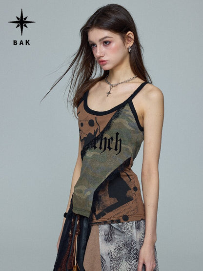 Camouflage Splicing Vest Top【s0000016690】