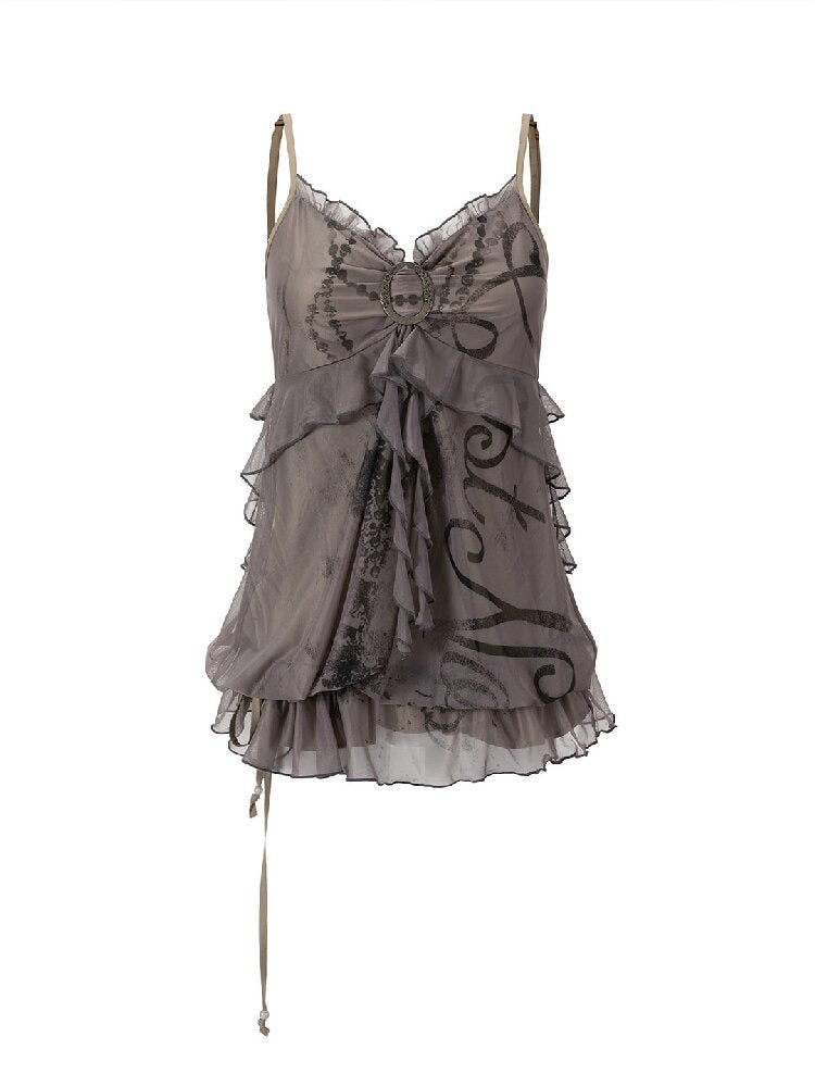 Mottled Bubbles Chain Mesh Suspender【s0000017045】