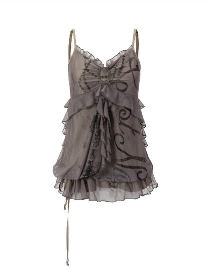 Mottled Bubbles Chain Mesh Suspender【s0000017045】