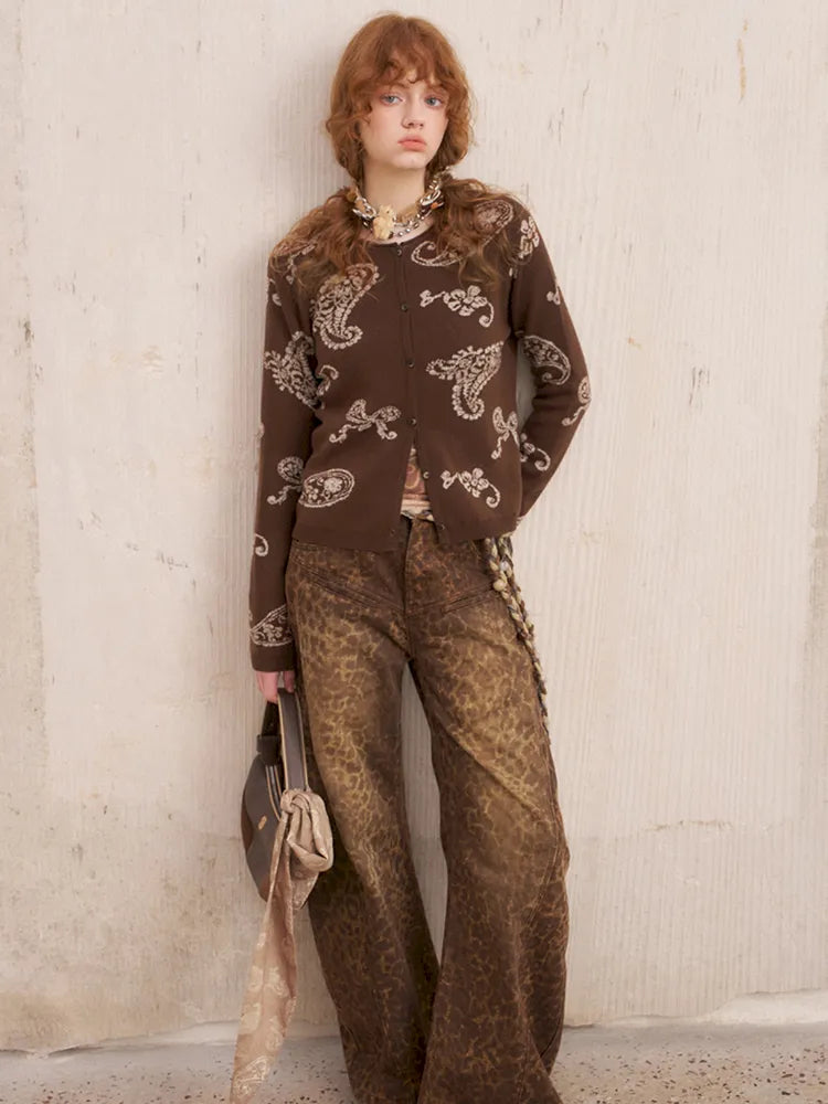 Jacquard Lightweight Long-Sleeve Soft-Fit Knit Cardigan【s0000014064】
