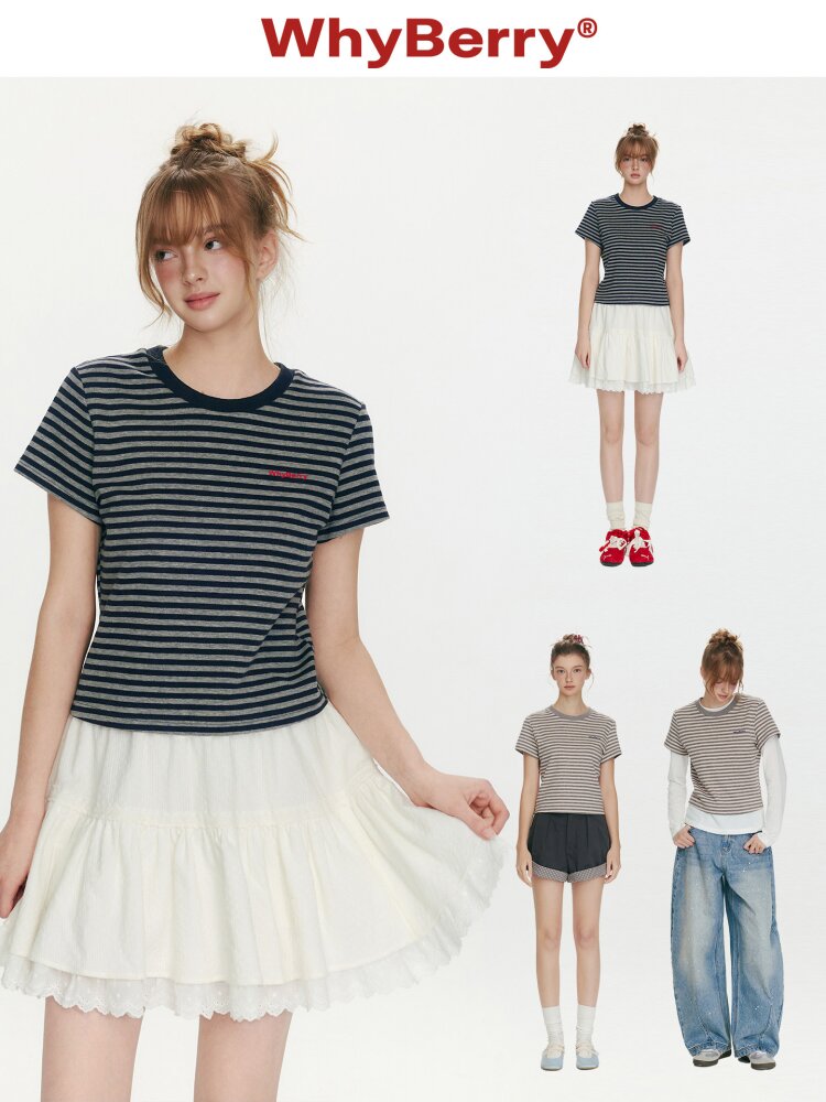 Midsummer Vintage Striped T-Shirt【s0000015684】