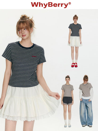 Midsummer Vintage Striped T-Shirt【s0000015684】