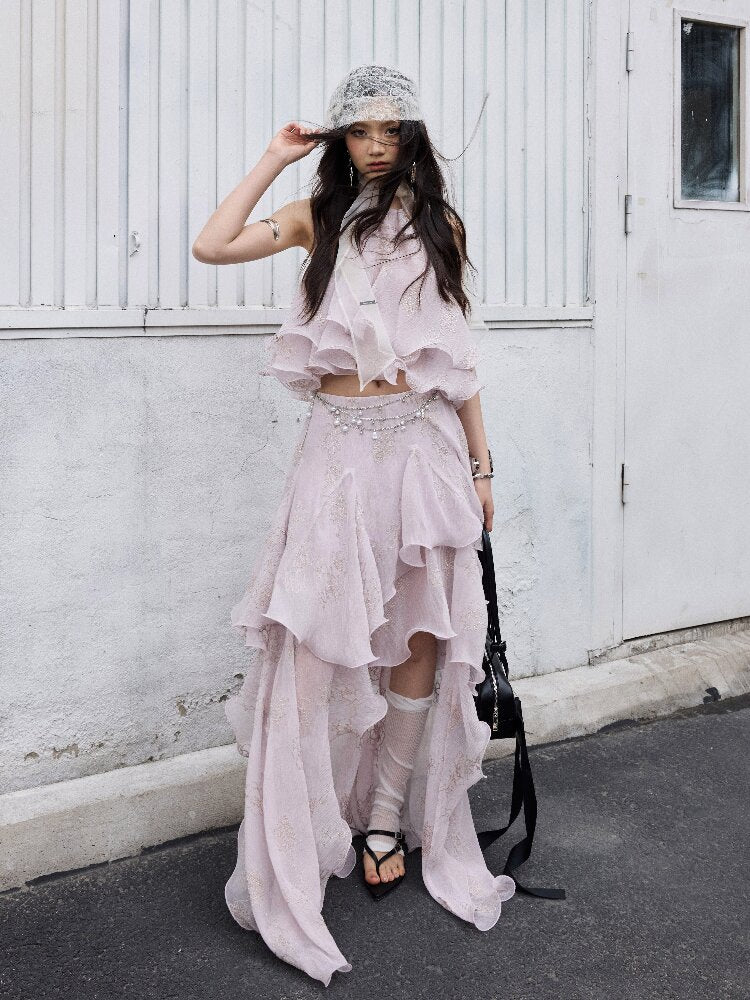 Romantic Ruffle Two-Piece Dress【s0000016868】