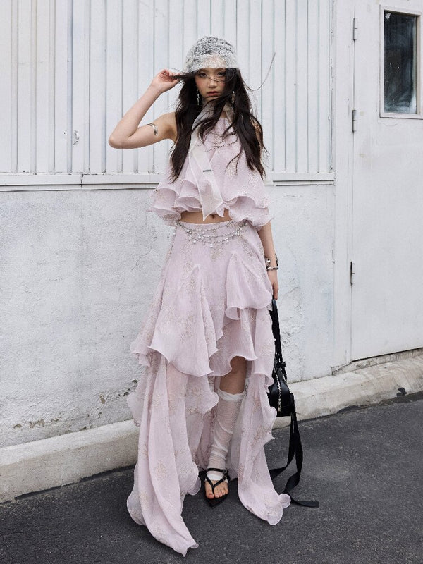 Romantic Ruffle Two-Piece Dress【s0000016868】