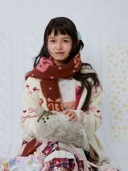 Bear Bow Knitted Cardigan Jacket【s0000015041】