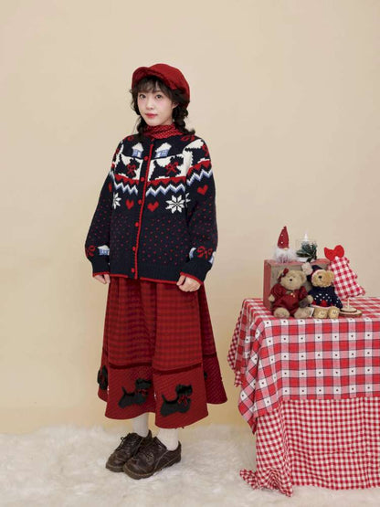 Bow Snowflake Island Wool Sweater【s0000015098】