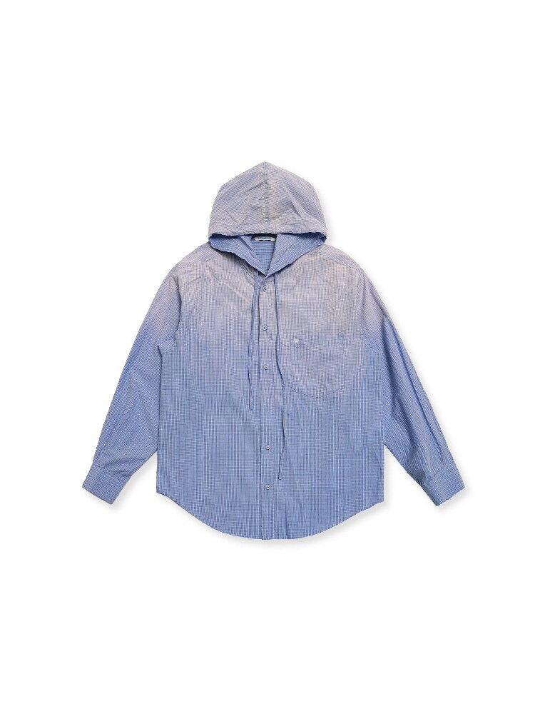 Fresh Plaid Monkey Hooded Shirt【s0000017444】