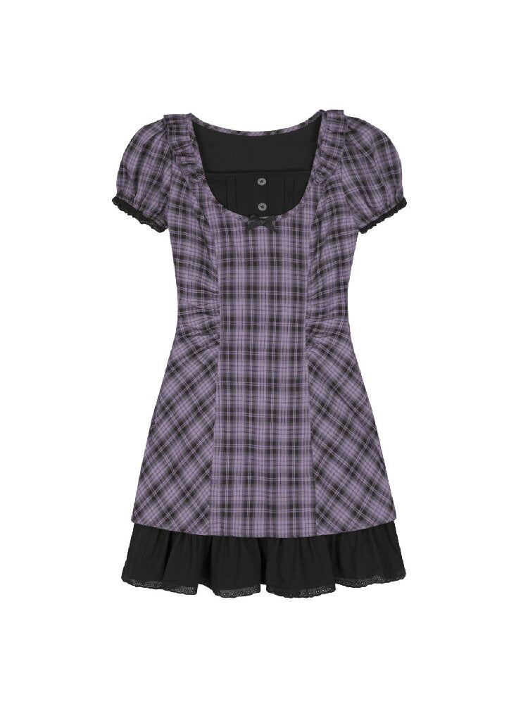 Purple Halter Halter Two Piece Dress【s0000017687】
