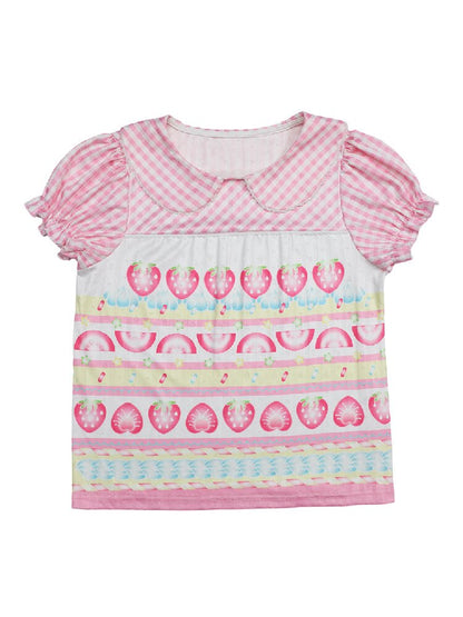 Strawberry Lime Print Loose T-Shirt【s0000017765】