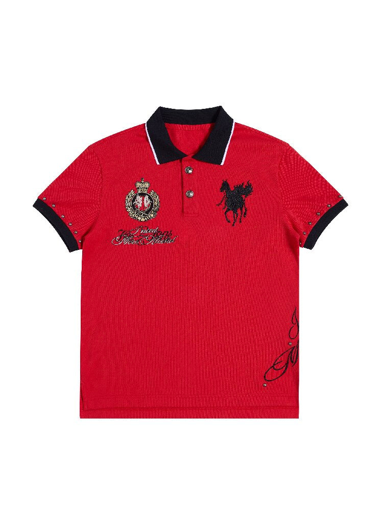 Blazing Soul Embroidered Polo Shirt【s0000016960】