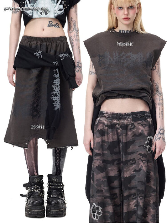 Thorn Print Patchwork Tank Top【s0000017717】