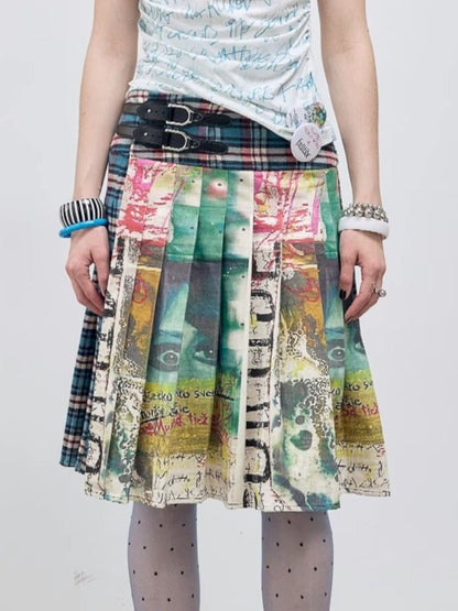 Plaid Half Pleated Skirt【s0000012413】