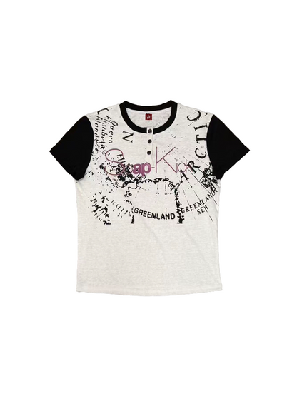 Sub-Printed Slogan Henley T-Shirt【s0000018281】