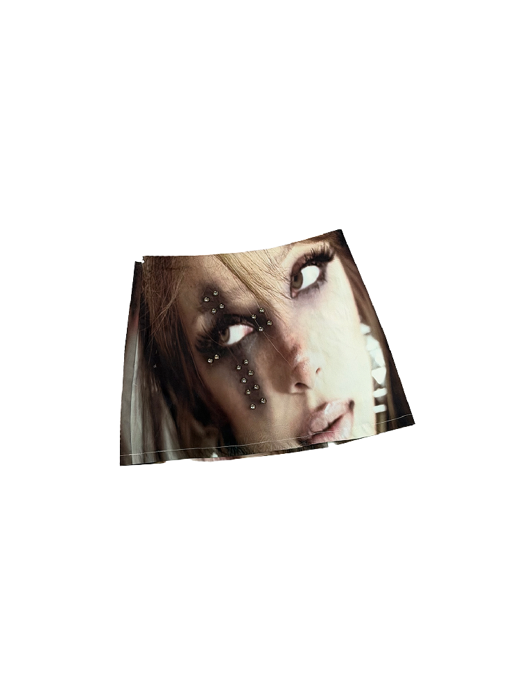 Digital Print Riveted A-Line Skirt【s0000018311】