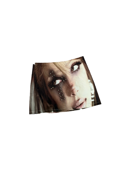Digital Print Riveted A-Line Skirt【s0000018311】