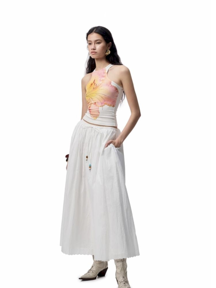 Floral Printing Hot Rhinestone Work Vest【s0000012406】