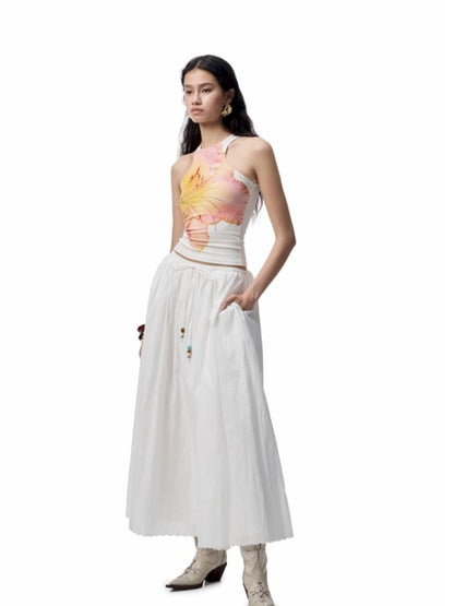 Floral Printing Hot Rhinestone Work Vest【s0000012406】