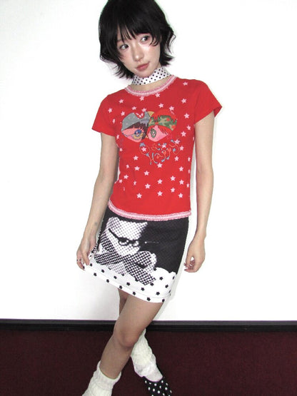 Ancient Polka Dot Star Cat Skirt【s0000018657】