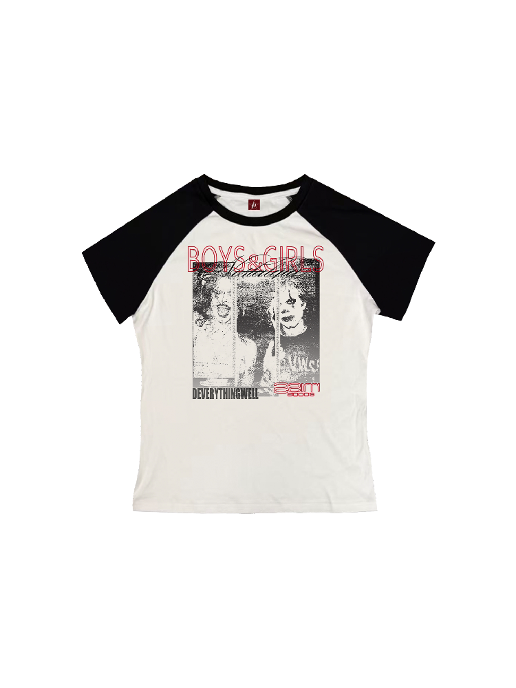 Record Slogan Patchwork T-Shirt【s0000018282】