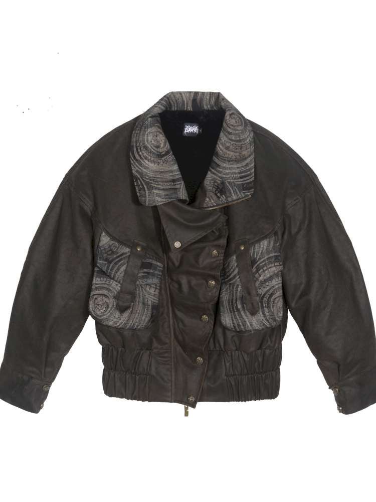 Oversized Fleece-Lined Flight Jacket【s0000014483】