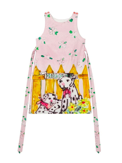 Little Flower Cotton Printed Sleeveless Dress【s0000013335】