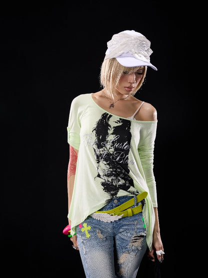 Irregular Sequin Print T-Shirt【s0000018510】
