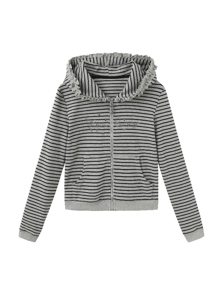 Striped Hooded Sweatshirt【s0000011417】