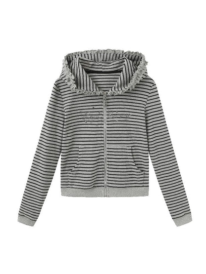 Striped Hooded Sweatshirt【s0000011417】
